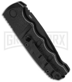 Boker Mini Kalashnikov Black Automatic Knife - Tanto Black Plain -Boker Shop Boker Mini Kalashnikov Tanto Automatic Knife Black 2in Black BHQ 132752 td side large