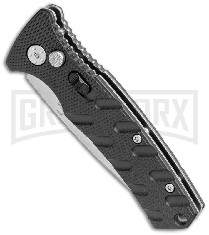 Boker Mini Strike Automatic Knife Black - Drop Point Stonewash Plain 4 Boker Mini Strike Automatic Knife Black - Drop Point Stonewash Plain - Image 2