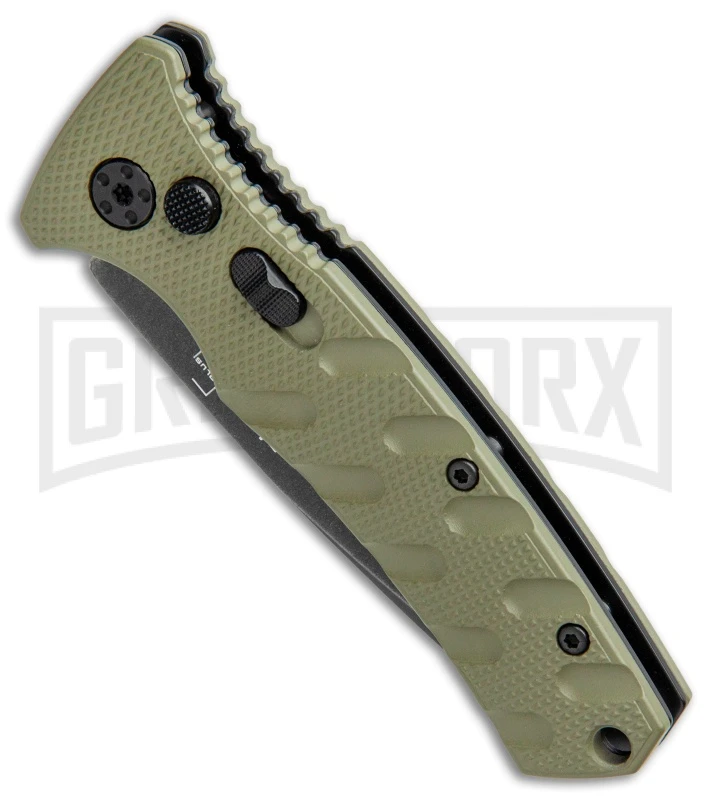 Boker Mini Strike Automatic Knife OD Green - Drop Point Black SW Plain 4 Boker Mini Strike Automatic Knife OD Green - Drop Point Black SW Plain - Image 2
