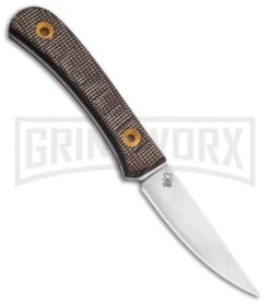 Boker Plus Bark Beetle Brown Micarta Fixed Blade Knife (Satin Plain) -Boker Shop Boker Plus Bark Beetle BHQ 136264 td side large