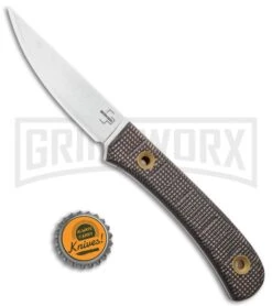 Boker Plus Bark Beetle Brown Micarta Fixed Blade Knife (Satin Plain) -Boker Shop Boker Plus Bark Beetle BHQ 136264 td size large