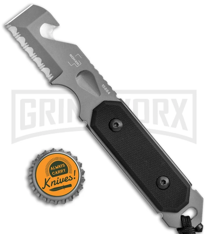 Boker Plus Cop Tool Fixed Blade Knife - Bead Blast Serr 8 Boker Plus Cop Tool Fixed Blade Knife - Bead Blast Serr - Image 6