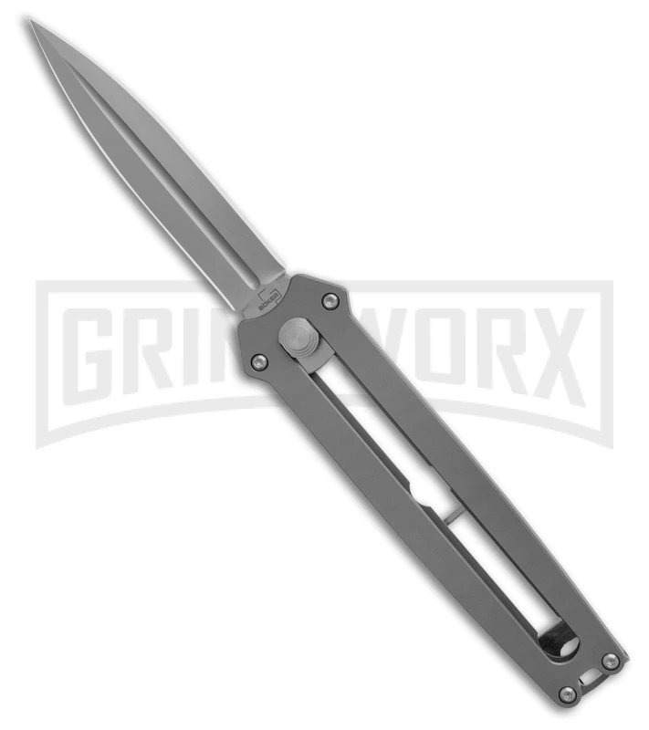 Boker Plus Slike Titanium OTF Manual Dagger Knife - Satin Plain 3 Boker Plus Slike Titanium OTF Manual Dagger Knife - Satin Plain