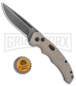 Boker Plus Intention II Automatic Folding Knife Coyote Tan - Black SW Drop Point -Boker Shop Boker Plus Intention Coyote Auto SW 01B0483 BHQ 115755 jr bottlecap large