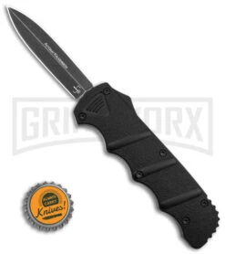 Boker Kalashnikov Black Aluminum OTF Automatic Knife - Dagger Black SW Plain -Boker Shop Boker Plus Kalashinov Dagger OTF Automatic Knife Black Aluminium 3in Black SW BHQ 126000 td size large 1