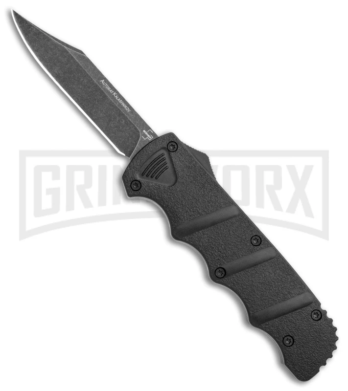 Boker Kalashnikov Black Aluminum OTF Automatic Knife - Bowie Black SW Plain 3 Boker Kalashnikov Black Aluminum OTF Automatic Knife - Bowie Black SW Plain