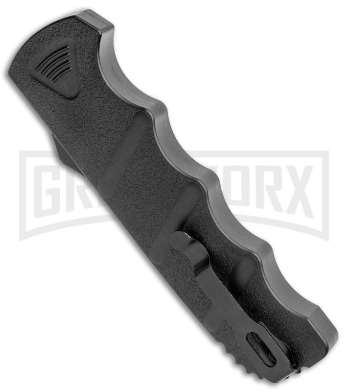 Boker Kalashnikov Black Aluminum OTF Automatic Knife - Bowie Black SW Plain 5 Boker Kalashnikov Black Aluminum OTF Automatic Knife - Bowie Black SW Plain - Image 3