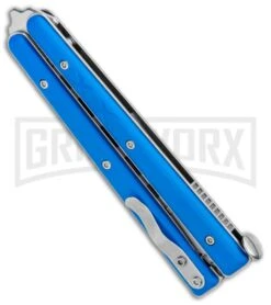 Boker Plus Mini Balisong Solid Blue Trainer Knife - Satin Dull 9 Boker Plus Mini Balisong Solid Blue Trainer Knife - Satin Dull -Boker Shop Boker Plus Mini Balisong Trainer Blue G 10 Satin 01BO716SOI BHQ 99640 jr side large