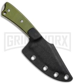 Boker Plus OD Green G-10 Piranha Fixed Blade Knife - Stonewash Plain -Boker Shop Boker Plus Piranha OD Green SW 02BO005 BHQ 49517 jr sheath large