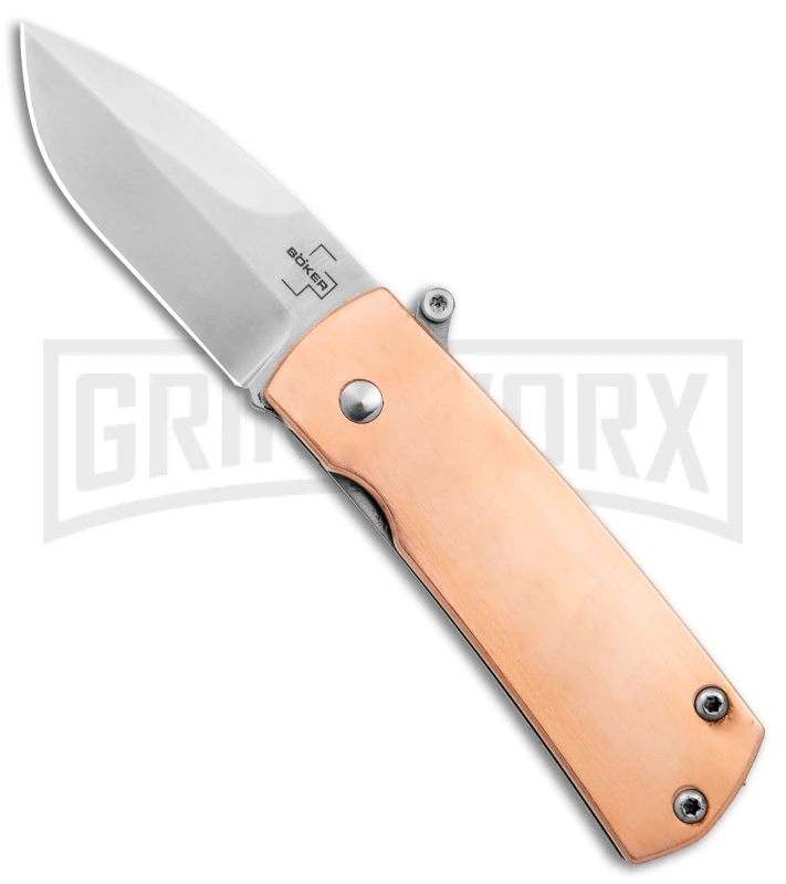 Boker Plus Shamsher Copper Automatic Liner Lock Knife - Satin Plain 3 Boker Plus Shamsher Copper Automatic Liner Lock Knife - Satin Plain