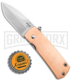 Boker Plus Shamsher Copper Automatic Liner Lock Knife - Satin Plain -Boker Shop Boker Plus Shamsher Auto LL Copper Satin BHQ 139171 jr bottlecap large 1