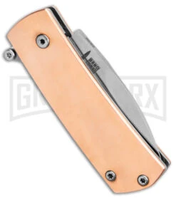 Boker Plus Shamsher Copper Automatic Liner Lock Knife - Satin Plain -Boker Shop Boker Plus Shamsher Auto LL Copper Satin BHQ 139171 jr side 2 large 1