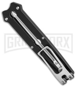 Boker Plus Slike Black OTF Manual Dagger Knife - Stonewash Plain -Boker Shop Boker Plus Slike Manual OTF Knife Black G10 2in SW BHQ 39166 td side large