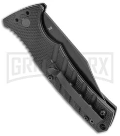 Boker Plus Strike Black Automatic Knife - Black Plain -Boker Shop Boker Plus Strike Bowie Auto Black Black BHQ 125300 jr side large