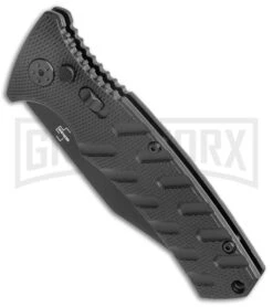 Boker Plus Strike Black Automatic Knife - Black Plain -Boker Shop Boker Plus Strike Bowie Auto Black Black BHQ 125300 jr spine large