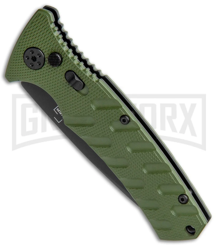 Boker Plus Strike OD Green Automatic Knife - Drop Point Black Plain 4 Boker Plus Strike OD Green Automatic Knife - Drop Point Black Plain - Image 2
