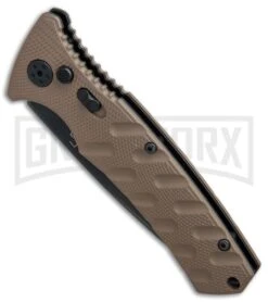 Boker Plus Strike Coyote Brown Automatic Knife - Tanto Black SW Serr 13 Boker Plus Strike Coyote Brown Automatic Knife - Tanto Black SW Serr -Boker Shop Boker Plus Strike Tanto Coyote Brown black sw serr BHQ 67885 er spine large