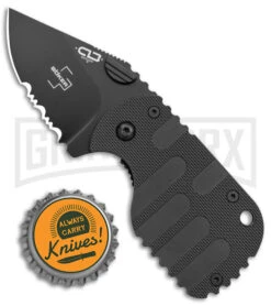 Boker Plus Subcom 2.0 Black Frame Lock Knife - Black Serr -Boker Shop Boker Plus Subcom 2.0 FL Black FRN Black BHQ 139162 jr bottlecap large