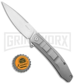 Boker Plus Talpid Stainless Steel Frame Lock Knife - Satin Plain -Boker Shop Boker Plus Talpid FL SS Satin 01BO249 BHQ 101748 jr bottlecap 2 large