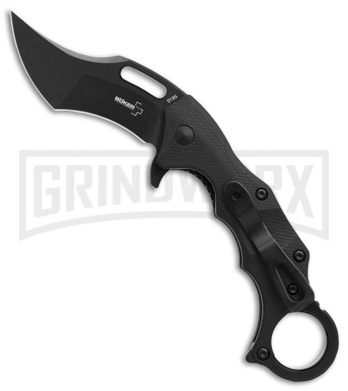 Boker Plus Wildcat Black Karambit Folding Knife - Black Plain 3 Boker Plus Wildcat Black Karambit Folding Knife - Black Plain