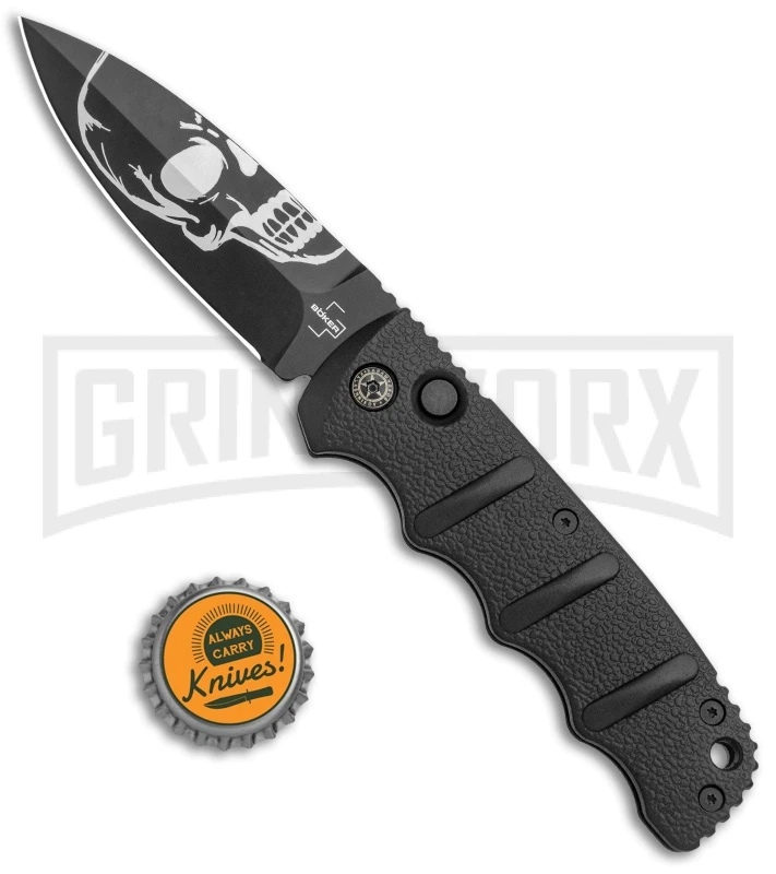 Boker Kalashnikov Skull Black Automatic Knife - Dagger Black Plain 7 Boker Kalashnikov Skull Black Automatic Knife - Dagger Black Plain - Image 5