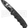 Boker Kalashnikov Skull Black Automatic Knife - Dagger Black Plain -Boker Shop Boker Skull Kalashnikov Dagger Auto Black D2 BHQ 48870 jr large