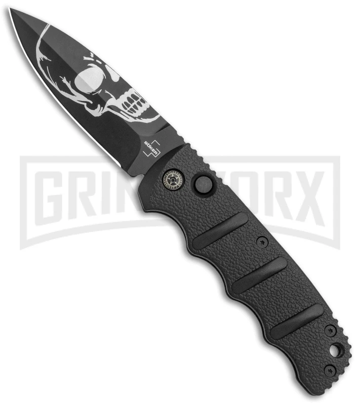Boker Kalashnikov Skull Black Automatic Knife - Dagger Black Plain 3 Boker Kalashnikov Skull Black Automatic Knife - Dagger Black Plain