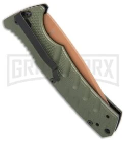 Boker Plus Strike Desert Warrior OD Green Automatic Knife - D2 Drop Point Copper 12 Boker Plus Strike Desert Warrior OD Green Automatic Knife - D2 Drop Point Copper -Boker Shop Boker Strike drop point Desert Warrior OD Green copper BHQ 70998 er side large