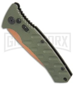 Boker Plus Strike Desert Warrior OD Green Automatic Knife - D2 Drop Point Copper 13 Boker Plus Strike Desert Warrior OD Green Automatic Knife - D2 Drop Point Copper -Boker Shop Boker Strike drop point Desert Warrior OD Green copper BHQ 70998 er spine large