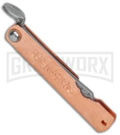 Boker Higonokami Bonsai Hikari Flipper Knife Copper - Damascus Reverse Tanto -Boker Shop Higonokami Bonsai Irogane Copper Damascus BHQ 126247 jr side large