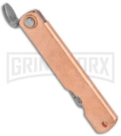 Boker Higonokami Bonsai Hikari Flipper Knife Copper - Damascus Reverse Tanto -Boker Shop Higonokami Bonsai Irogane Copper Damascus BHQ 126247 jr spine large