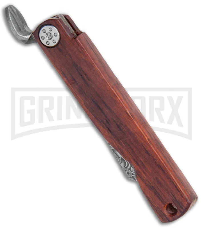 Boker Higonokami Bonsai Hikari Flipper Knife Wood - Damascus Reverse Tanto 4 Boker Higonokami Bonsai Hikari Flipper Knife Wood - Damascus Reverse Tanto - Image 2