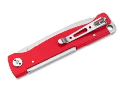 Boker Atlas Folding Knife Red Stainless Steel Handle 12C27 Plain Edge 01BP0013