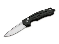 Boker Thunder Storm Automatic Folding Knife Black Aluminum Handle AUS-8 Plain Edge BO01BO792