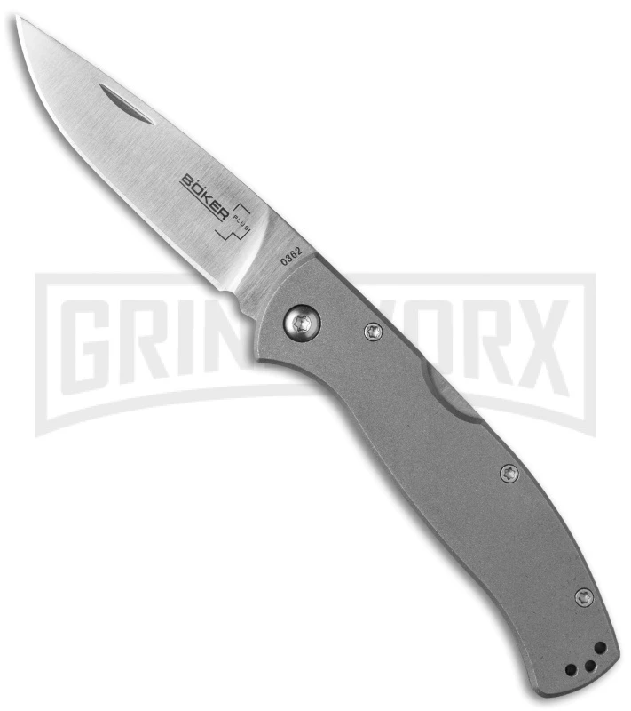Boker Plus Titan Drop Point 2 Lockback Knife - Satin Plain 3 Boker Plus Titan Drop Point 2 Lockback Knife - Satin Plain