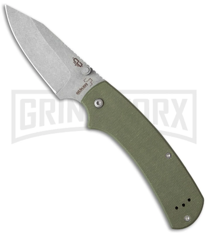 Boker Plus CLB XS Olive Green G-10 Folding Knife - Bead Blast Plain 3 Boker Plus CLB XS Olive Green G-10 Folding Knife - Bead Blast Plain