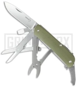 Boker Plus Outdoor 4 Tech-Tool Green G-10 Folding Knife - Polish Plain
