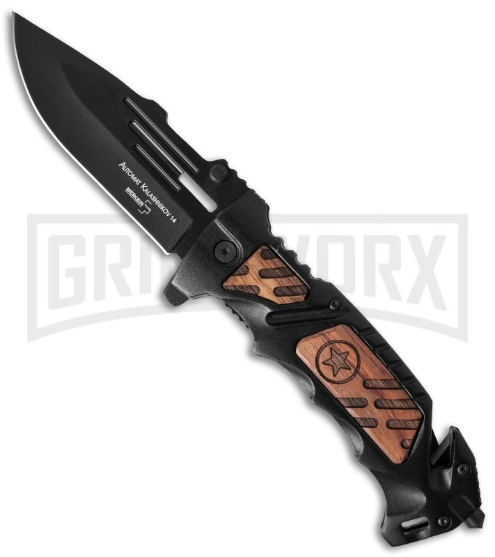 Boker Plus Kalashnikov AK-14 Folding Knife - Black Plain 3 Boker Plus Kalashnikov AK-14 Folding Knife - Black Plain