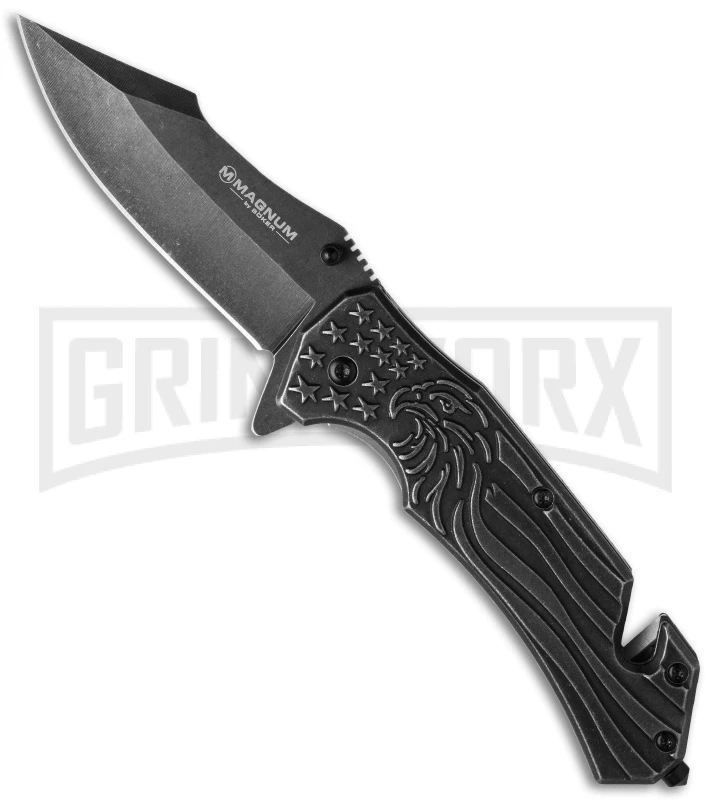 Boker Magnum Freedom Folder Knife - Black Stonewash Plain 3 Boker Magnum Freedom Folder Knife - Black Stonewash Plain