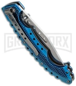 Boker Magnum Blue Bowie Folding Knife - Satin Plain 5 Boker Magnum Blue Bowie Folding Knife - Satin Plain -Boker Shop boker 01ry855 side cm large