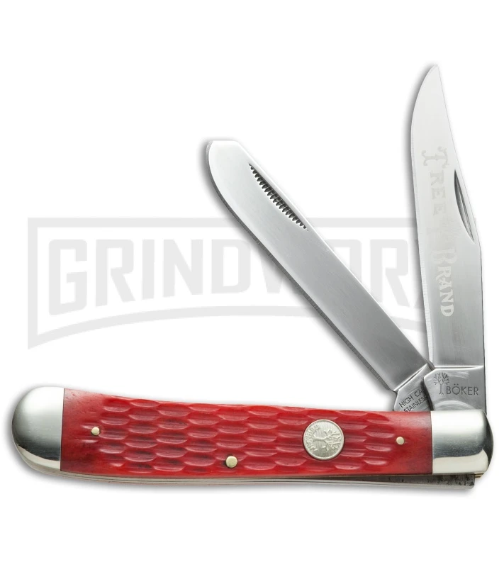 Boker Trapper Jigged Red Bone Pocket Knife 3 Boker Trapper Jigged Red Bone Pocket Knife