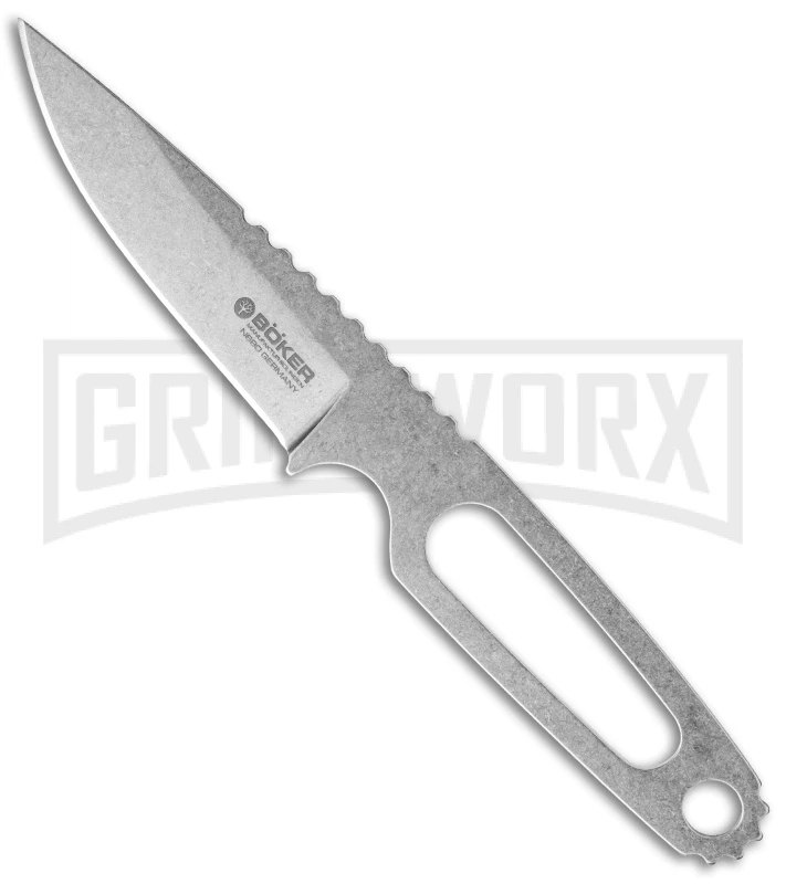 Boker Para-1 Stainless Steel Fixed Blade Neck Knife - Stonewash Plain 3 Boker Para-1 Stainless Steel Fixed Blade Neck Knife - Stonewash Plain