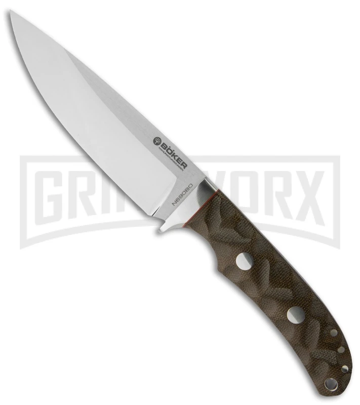 Boker Savannah Canvas Micarta Fixed Blade Knife - Mirror Plain 3 Boker Savannah Canvas Micarta Fixed Blade Knife - Mirror Plain