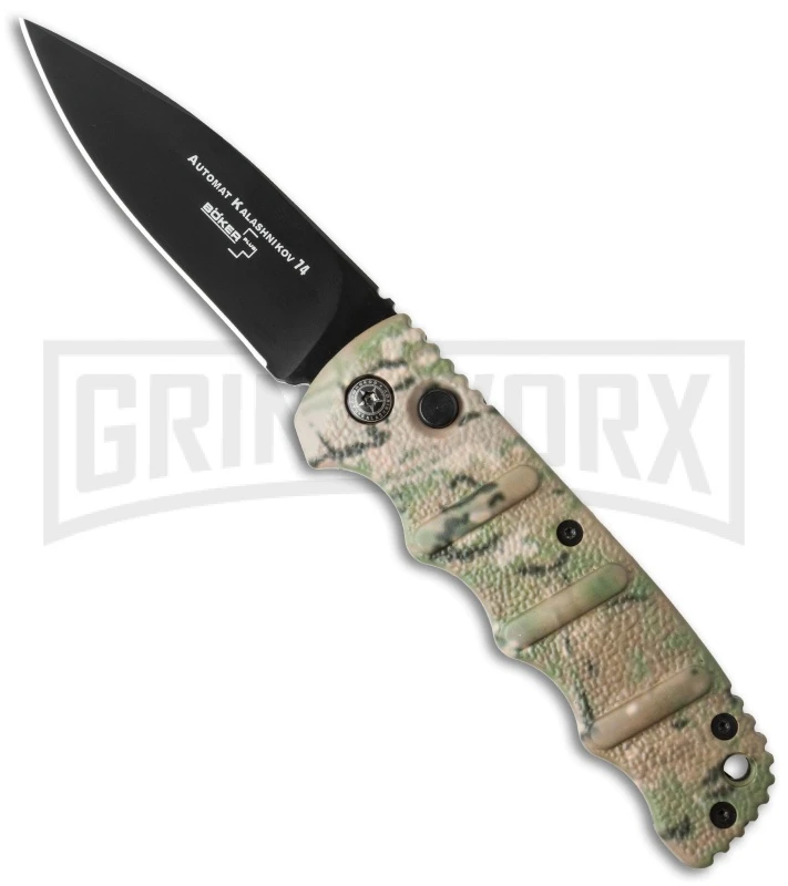 Boker Kalashnikov Green Camo Automatic Knife - Black Plain 3 Boker Kalashnikov Green Camo Automatic Knife - Black Plain
