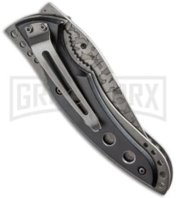 Boker Magnum Snowflake Damascus Pattern Folding Knife - Satin Plain -Boker Shop boker magnum 01gl0623 side large