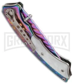 Boker Magnum Pearl Rainbow Folding Knife - Spectrum Plain -Boker Shop boker magnum 01lg805 spectrum pearl side large