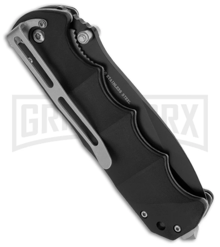 Boker Magnum Black Spear Point Folding Knife - Black Serr 4 Boker Magnum Black Spear Point Folding Knife - Black Serr - Image 2