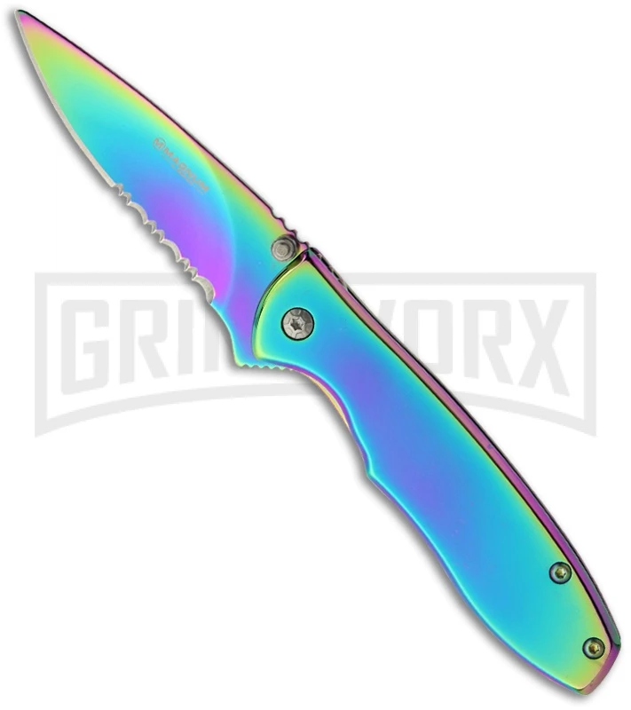 Boker Magnum Rainbow II Spectrum Folding Knife - Spectrum Serr 3 Boker Magnum Rainbow II Spectrum Folding Knife - Spectrum Serr