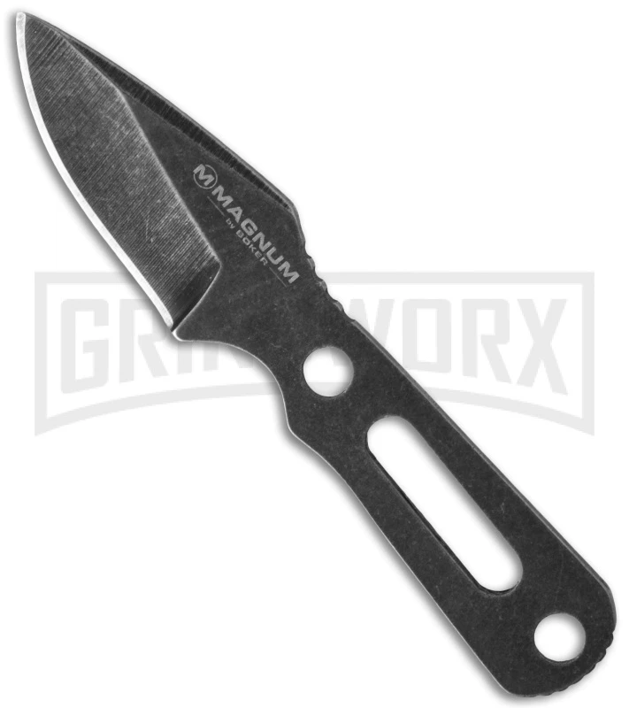 Boker Magnum Lil Friend Arrowhead Fixed Blade Knife - Black Plain 3 Boker Magnum Lil Friend Arrowhead Fixed Blade Knife - Black Plain