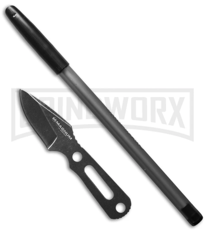 Boker Magnum Lil Friend Arrowhead Fixed Blade Knife - Black Plain 5 Boker Magnum Lil Friend Arrowhead Fixed Blade Knife - Black Plain - Image 3